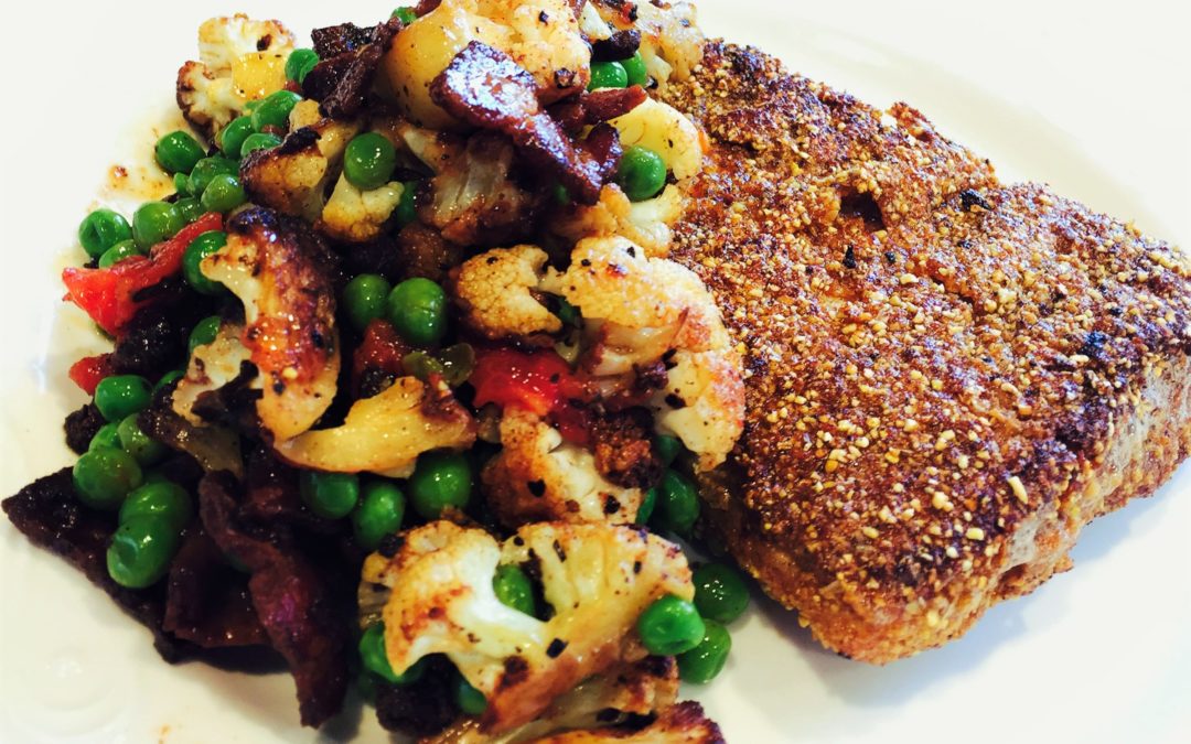 Brandon Randolph’s corn-crusted walleye with pancetta
