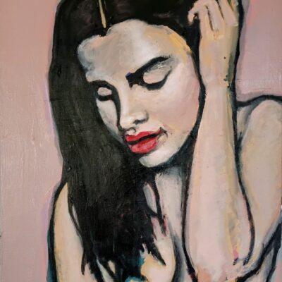 An acrylic painting of Sofia on canvas by artist Adrian Daniel Schramm