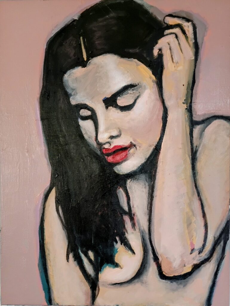 An acrylic painting of Sofia on canvas by artist Adrian Daniel Schramm